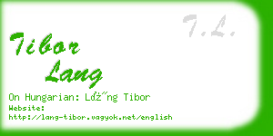 tibor lang business card